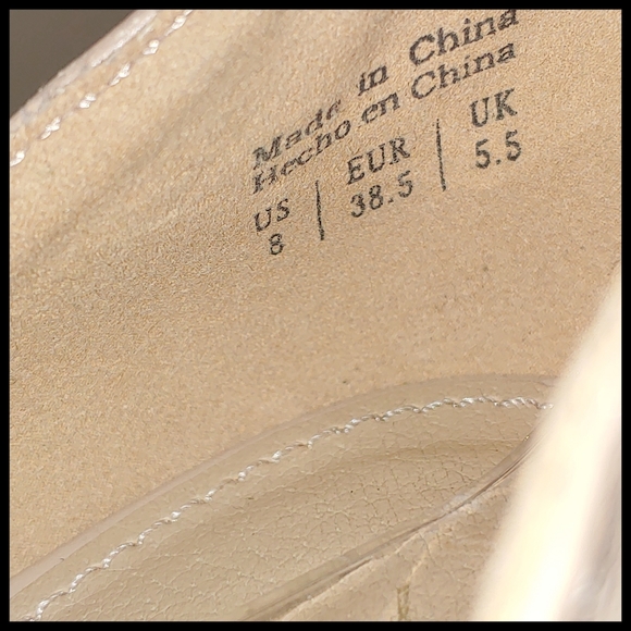 Aldo Cream & Gold Peep-toe Platforms w Ankle Strap - Picture 6 of 9